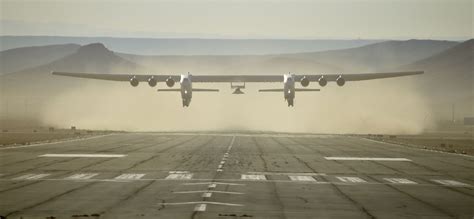 World’s largest plane takes to the skies over California.